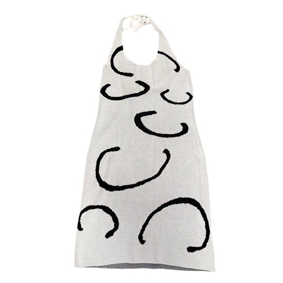 Boho Bare Back Knit Bodycon Halter Dress - Picture 2 of 4